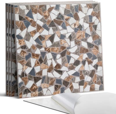 Coloray Wandpanelen Zelfklevend - Mozaïek met verschillende vormen Zelfklevende Wandpanelen - 50 cm x 50 cm - Bruin Wandpaneel PVC - 5 stuks - Texturen Wandpanelen Zelfklevend - Wandpaneel Keuken - Wandpanelen Badkamer