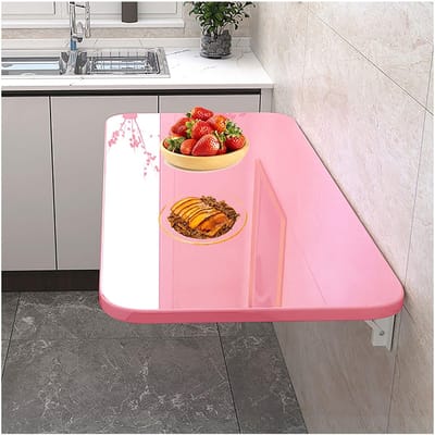 Klaptafel Wandmontage - Opklapbaar Bureau - Ruimtebesparend Werken - Eenvoudige Installatie - 60x40 cm - Roze