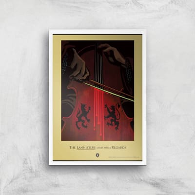 Game of Thrones Lannisters Giclee Art Print - A4 - White Frame