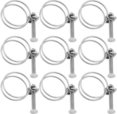 Dailygoods- Slangklemmen 20 Stuks - Verstelbaar 32-36 mm - Dubbele Draad - RVS - Sanitair - Voorkomt Lekkage - Slangklem