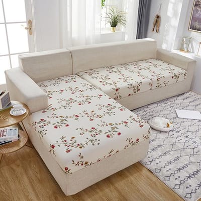 Elastische bedrukte bankkussenhoezen Meubelbeschermer Hoekbank hoes voor eetkamer Wasbare afneembare bankhoezen Normal Size (S)-1pc