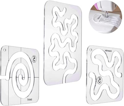 Set van 3 Transparante Quilting Templates en Rulers voor Vrije Beweging - Ideaal voor DIY Patchwork en Naaiwerk met Quiltingmachines