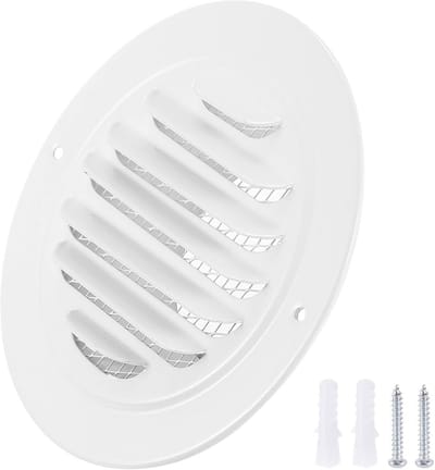 Ronde RVS Ventilatie Rooster 3 Inch Wit - Muur-, Plafond- en Kanaaluitlaat Grille