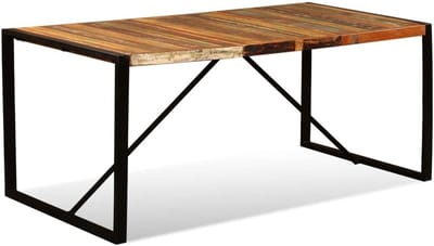 Eetkamertafel - Eettafel Keukentafel - Centrum Woonkamer - Gerecycled Massief Hout - 180 x 90 x 76 cm - Meerkleurig
