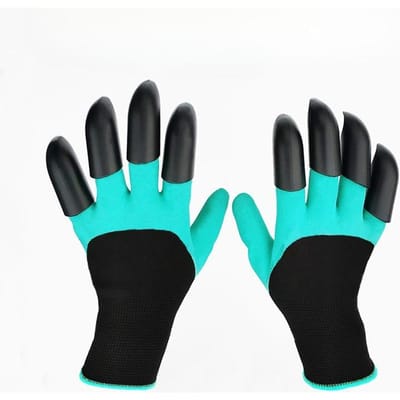 Gants en Caoutchouc Pour Travailleurs d'Excavation et de Plantation, Gants Résistants aux Coupures et Imperméables Pour le Jardinage, et Gants de Protection Pour le Travail au Jardin one size bleu
