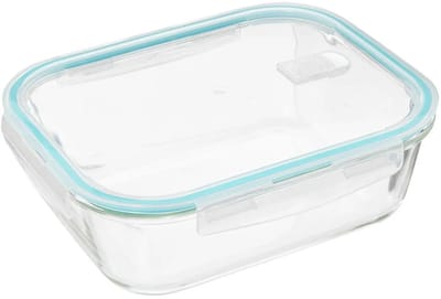 5Five Vershoudbakje met deksel - glas - luchtdicht - met clips - 26 x 21 x 8 cm - 2260 ml