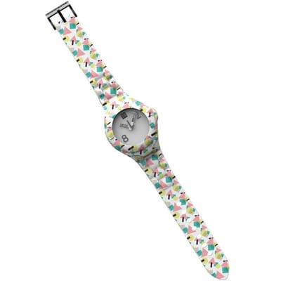 TOO LATE - siliconen horloge - MASH UP DECOR REGULAR - Ø 40 mm - GEOMETRY