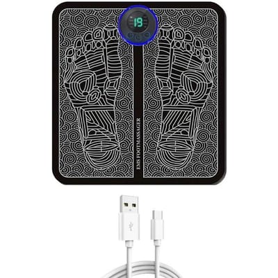 Voetmassageapparaat Stimulatiepad Elektrische Voetmassage Met Afstandsbediening 8 Modi 19 Sterkteniveaus Lichtgewicht Verlicht Voetdruk gray