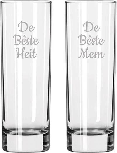 Gegraveerde longdrinkglas 22cl De Bêste Mem-De Bêste Heit