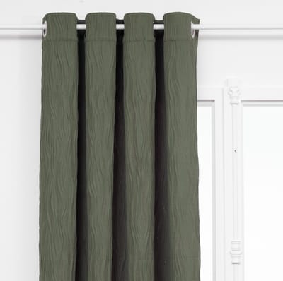 Atmosphera Maëly Gordijn 135x260cm - Gordijnen kant en klaar met haakjes ringen - Kakigroen