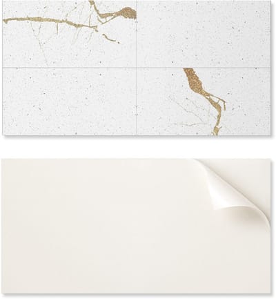 Vinyldecoratie met print, eenvoudig te monteren zonder gereedschap, 100x50 cm, modern marmerpatroon.