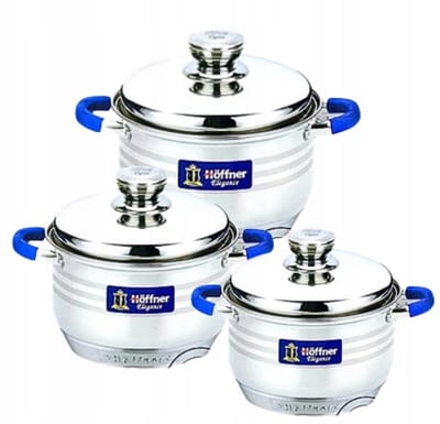 Hoffner 6-delige RVS pannenset met deksel