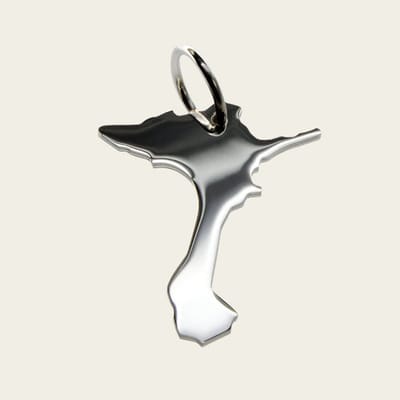 Zilveren Landkaart Formentera ketting hanger