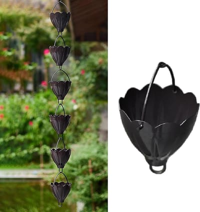 Regenketting Decoratief - Regenvanger Tuin - Waterafvoer Creëren - Metalen Bloemenontwerp - 2 Meter - One Color