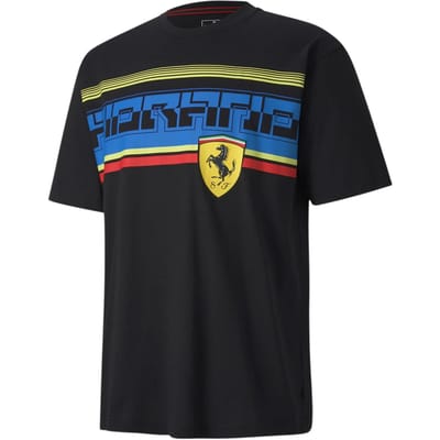 Puma Scuderia Ferrari Street Heren T-shirt Grafisch Logo Zwart 596139 02