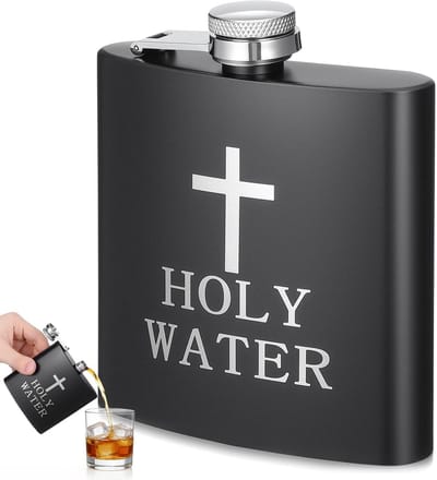 Dailygoods- Drinkfles Draagbaar - Roestvrij Staal - Elegant Design - Wijwaterfles - Campingbenodigdheden - Duurzaam en Schokbestendig - Thermosfles