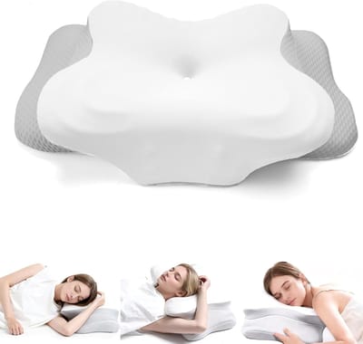 Ergonomisch Nekkussen Memory Foam – Orthopedisch Slaapkussen 2-in-1 Hoogte Verstelbaar – Afneembare Koelhoes – Ondersteuning voor Rug-, Zij- en Buikslapers – Tegen Nek- en Schouderpijn – Anti-Allergisch Comfort Kussen