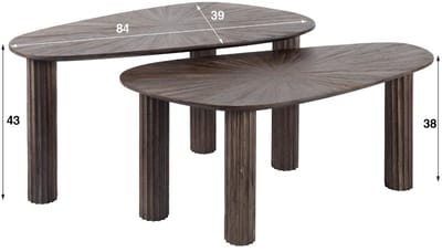 AnLi Style Salontafel Maya Teak organisch set/2