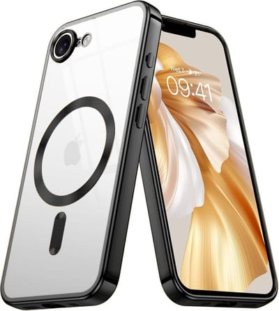 Telefoonhoesje Geschikt voor iPhone 16e / 17e– Siliconen Hoes met Chroom – Compatibel met MagSafe – Geïntegreerde Camerabescherming – Zwart – FuturiQ