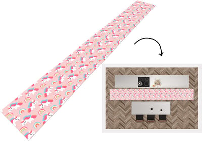 Keukenloper - Keukenmat - Unicorn - Regenboog - Roze - Patroon - 400x50 cm - Keuken vloerkleed