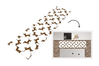 Keukenloper - Loper keuken - Patronen - Hond - Teckel - 200x50 cm - Keukenloper vinyl