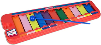 Gekleurde Xylofoon - Muziek Instrument - Kinderen Leren Muziek - 11 Metalen Plaatjes - 31x125x2 cm - Gekleurd