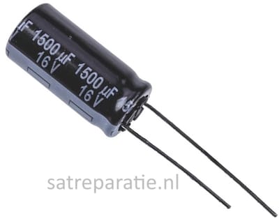 1500uF / 16Volt | Panasonic | 10x25mm | Levensduur 10000 uur