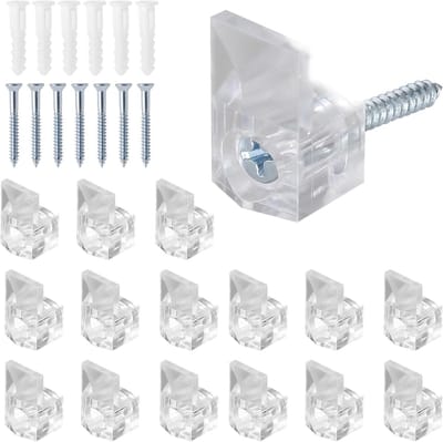 Spiegelklemmen Set - Glas Bevestiging - Kasten Deuren - Transparant ABS Plastic - 13x21x12 mm - Transparant