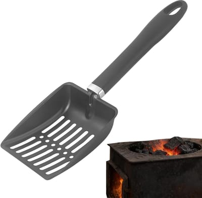 Aszeef Open Haard - Vuurplaats Schep - Schoonmaken Houtkachel - Hittebestendig Roestvrij Staal - 32 Cm Lengte