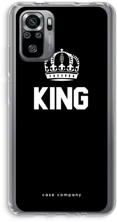 Case Company® - Hoesje geschikt voor Xiaomi Redmi Note 10S hoesje - King zwart - Soft Cover Telefoonhoesje - Bescherming aan alle Kanten en Schermrand