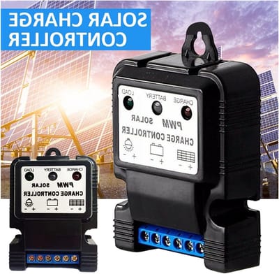 Zonnelaadregelaar - Solar Regulator - Batterij Beheer - Intelligente Controle - 10A - Zwart
