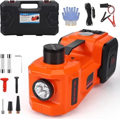 Elektrische Krik - Auto Krik - Band Wisselen - Met Bandenpomp - 5 Ton - Oranje