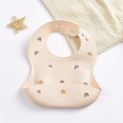 Bavoirs pour bébé imperméables en silicone souple pour bébé, joli motif, pour fille, garçon, bavoir réglable pour enfant