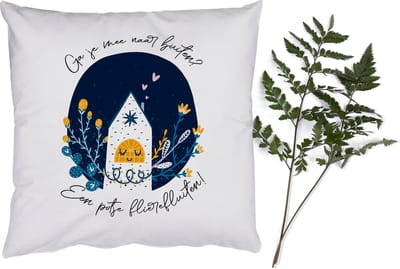 Sierkussens - Kussentjes Woonkamer - 50x50 cm - Spreuken - Quotes - Ga je mee naar buiten?