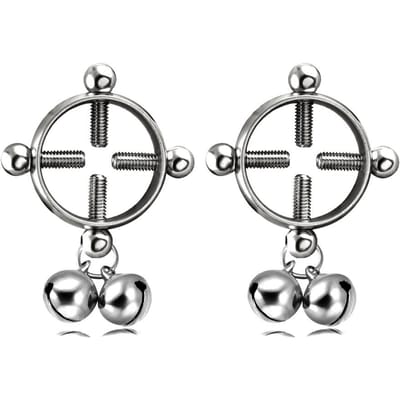 1 stuk stalen ring voor piercing, ronde bel, schroefje, nep tepelring