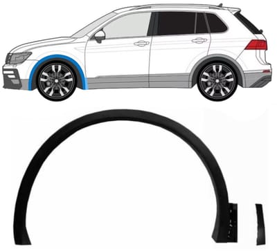 Spatbord sierlijst wielkast voor Volkswagen Tiguan 2016-2024 R-Line / Links