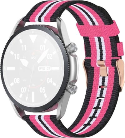 Nylon bandje - geschikt voor Samsung Gear S3 / Galaxy Watch 3 45 mm / Galaxy Watch 46 mm - roze