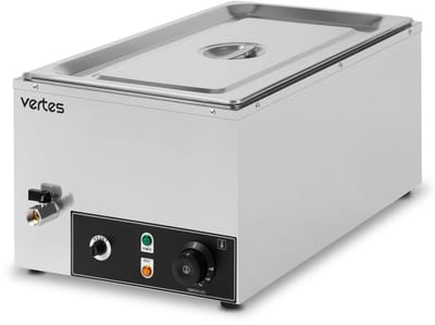 VERTES Voedselwarmer Buffetwarmer Warmhoudbak Voor voedsel Elektrisch 1000 W van roestvrij staal (incl. 1x 1/1 GN-bak met deksel voor 20,5 l, bain-marie waterbad, temperatuur traploos instelbaar van 0-85 °C)