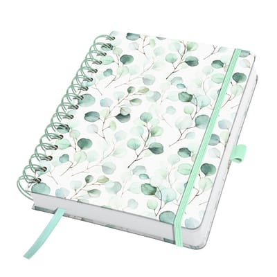 Sigel spiraal notitieboek A5 - Jolie - hardcover - 240 pagina's - blanco - 120 grams papier - Eucalyptus Day - SI-JN656
