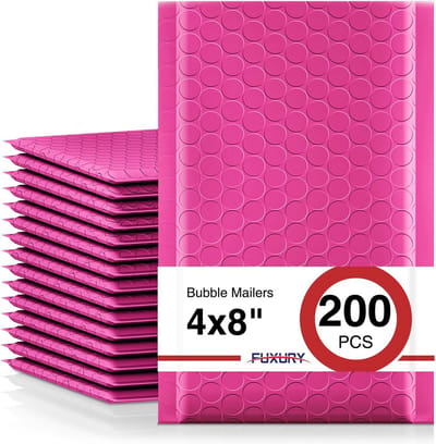 200 Roze Bubbelenveloppen 10x20 cm - Waterdichte & Gewatteerde Verzendzakken