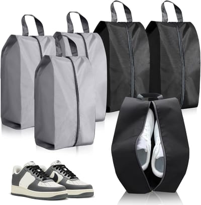 Waterdichte Schoenentassen Set van 6 - Ruime Opbergzakken met Rits voor Reizen, Fitness en Thuisgebruik (39x19cm)