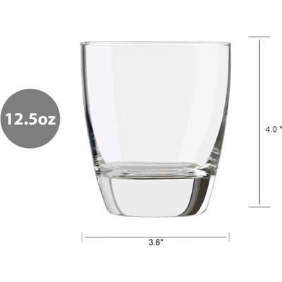 Drinkglazen 12,5 oz Set van 4 Mooie Heldere Glasconstructie Lood Cadmium BPA-vrij Gemakkelijk Schoonmaken one size white