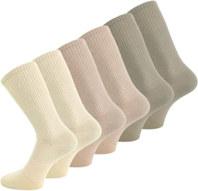 6 paar Katoenen damessokken - Naadloze sokken - Beige/Zand/Taupe - Maat 35-38