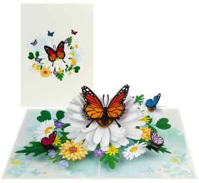 Pop up wenskaart - pop out wenskaart - felicitatie - pensioen - stoppen met werken - beterschap - liefs - blanco - valentijn - verjaardag - vlinders - bloemen - moederdag - vaderdag - wenskaart