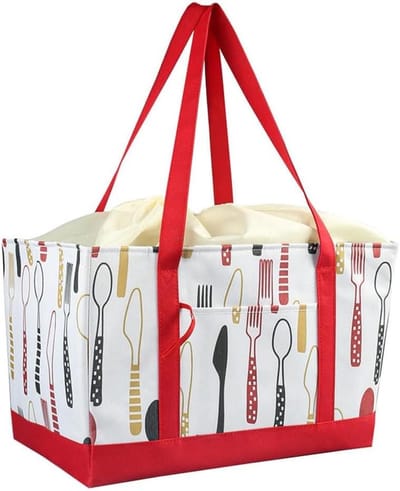 Koeltas Grote Capaciteit - Opvouwbare Koelbox Thermotas - Boodschappen Vervoeren - Tot 5 Uur Geïsoleerd - 29 Liter - Rood