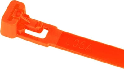 Kortpack - Hersluitbare Kabelbinders/ Tyraps 540mm lang x 7.6mm breed - Oranje - Treksterkte: 24.2KG - Bundeldiameter: 140mm - 100 stuks - (099.1017)