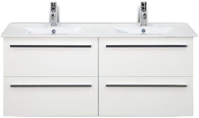 Seville Badmeubelset 120 cm - 4 Laden Wit Hoogglans - Keramische Wastafel Wit Enjoy