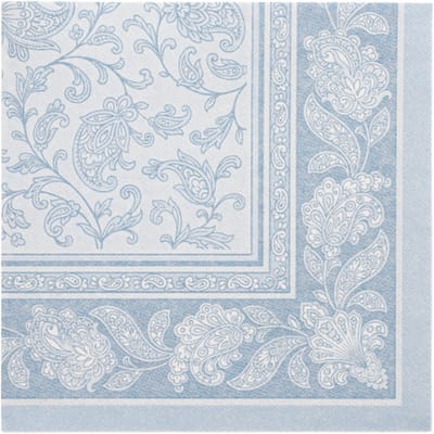 50 Servetten ROYAL Collection 1/4 vouw 40 cm x 40 cm arctisch blauw Ornaments