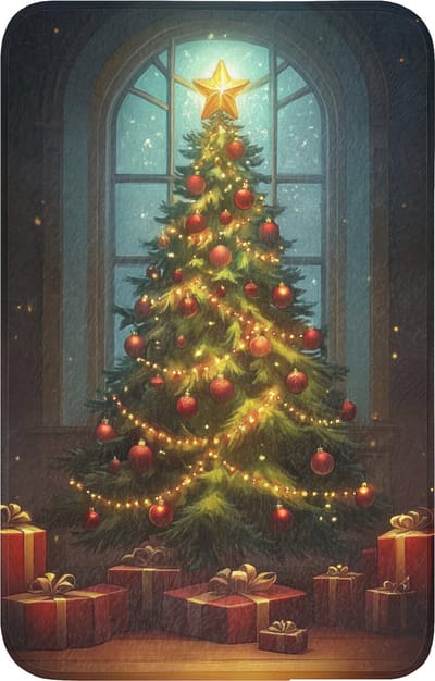 WC mat 50x80 cm - Antislip - Kerstboom - Cadeau - Kerst - Winter - Toiletmat - Vloermat - Douchemat - Toilet tapijt - Toiletmatten