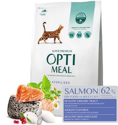 Optimeal gesteriliseerde katten droogvoer met zalm - 4 kg